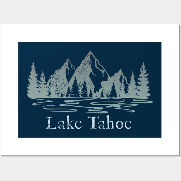 Lake Tahoe Ski Mountain Resorts Family Vacation Souvenir Wall Art by Pine Hill Goods